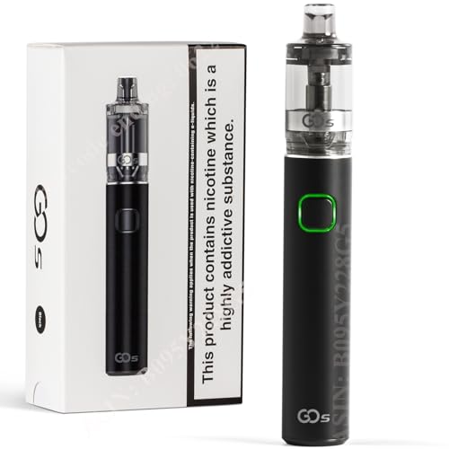 E Cigarette Vape Pen Starter Kit, Innokin GO S Pen, 1500mAh E-Cig Vape Kits with Top-Refill 2ml Pod-Style Tank, Airflow Control Vaping, Smooth MTL Stick, AMZ Edition No Nicotine - Black