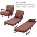 COSTWAY Silla Plegable Sofá Cama Individual Sillón con Respaldo Ajustable Tumbona con...