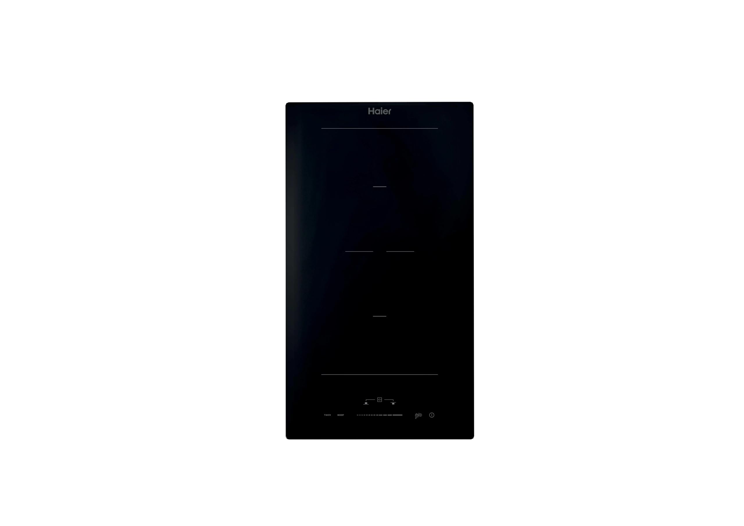 Haier Series 2 HAB32SC Placa de Inducción, 2 Zonas de Cocción, Ancho 30cm, Slider Central, Potencia de 3,6Kw, 9 niveles de potencia + Booster, Temporizador, Bloqueo Infantil, Negro