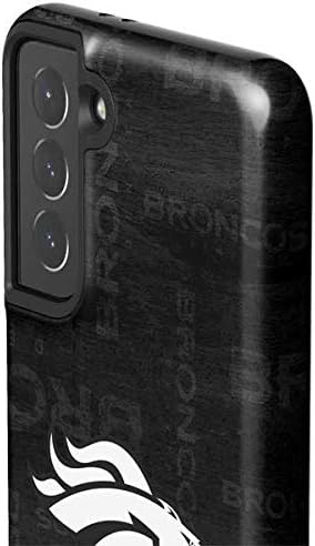 Skinit Pro Phone Case Compatible with Galaxy S21 5G - Officially Licensed NFL Denver Broncos Black & White Design
