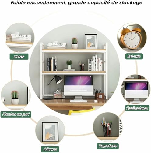 Bibliothèque de bureau pour ordinateur portable et espace de télétravail - 4