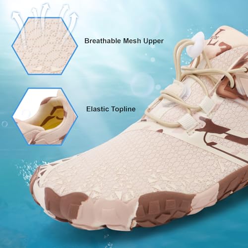 Image of XIHALOOK Athletic Hiking Water Shoes Womens Mens Quick Dry Barefoot for Beach Walking Kayaking Surfing Training
