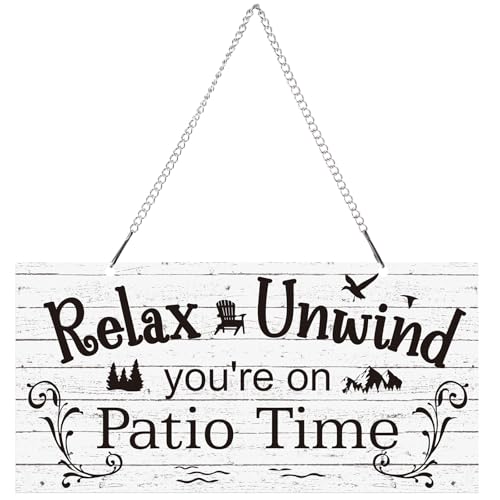 Hotop Patio Decor Patio Sign Decorations Outdoor Metal Porch Wall