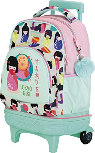 Mochila Colegio Tandem Tokio Girl   Escolar con Ruedas  con Carrito Desmontable  Cremallera