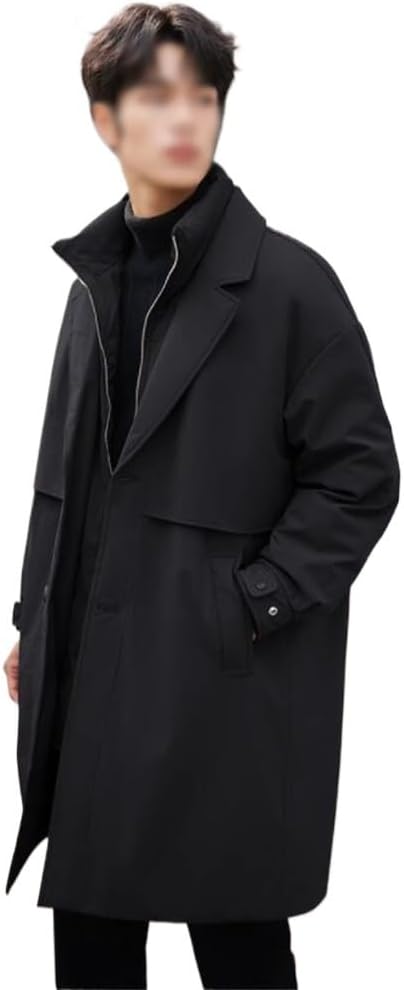 Fake Two Thick Down Jacket Men's Jacket Autumn And Winter Warm Trend Men's Coat In The Long
