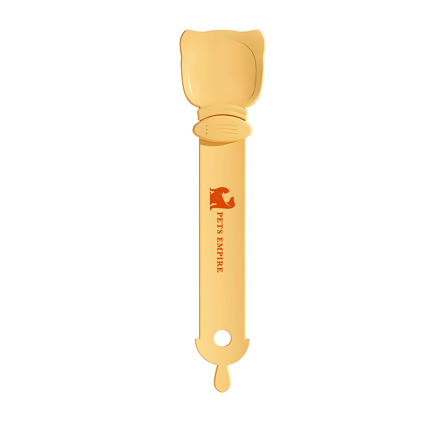 PETS EMPIRE Cat Strip Feeder and Pet Food Mixing Spoon,Orange Cats Stripe Squeeze Spoon Multifunctional Lickable Treat Feeding Dispenser for Cat Liquid Snack and Wet Food (Yellow)