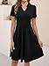 Black Funeral Dresses for Womens 2025 Summer V Neck Semi Formal A-line Empire Waist Vintage Pretty Interview Sunday Church Petite Dinner Office Professional Work Dress with Pockets L