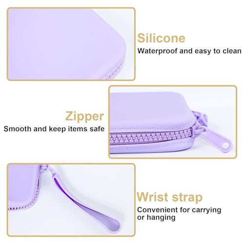 Image of Silicone Period Bags, 2 Pcs Tampon Pouch with Zipper and Handle, Sanitary Napkin Holder for Purse, Keeping Discreet Feminine Products