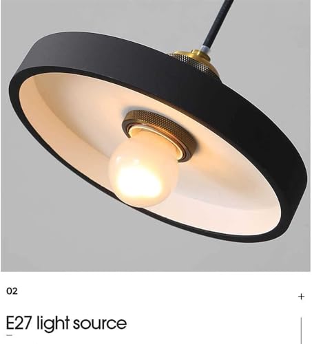Plafonnier moderne et lampe suspendue industrielle rétro réglable noire - 4