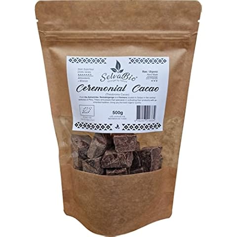 Organic Ceremonial grade Cacao, 100% Pure and Raw, Criollo Variety, Single Origin, 500g From the Ashaninka, Nomatsigenga and Farmers located in Satipo in the central rainforest of Peru. By SelvaBio Cover