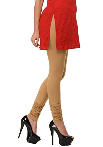 Image of Frenchtrendz Women's Cotton Spandex Stretchable Mid Rise Slim Fit Churidar Leggings Pull On