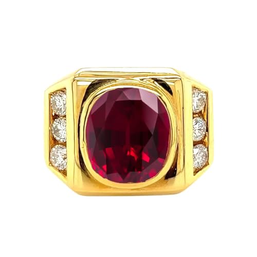 PYTALI 2CT Ruby Ring for Men 10K/ 14K/ 18K Solid