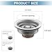 ZM Kitchen Sink Stainless Steel Basket Strainer with Drain Assembly, 3-1/2 Inch Sink Drain Stopper Plug