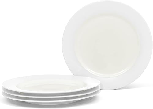 Noritake Colorwave - Plato llano, borde, 11 pulgadas, juego de 4 en blanco