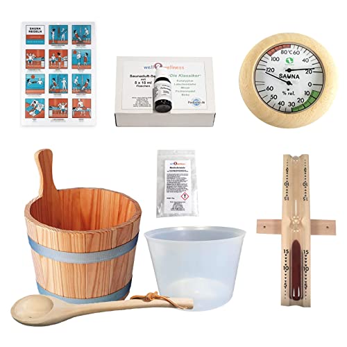 Preisvergleich Produktbild SudoreWell® Sauna Starter Set 4 / Saunazubehör Set 8-teilig