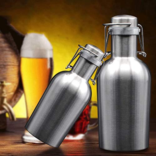 XWOZYDR Bouteilles en acier inoxydable avec embouts Stopper - Bouteilles Flip Top eau, idéal for la maison de brassage, de la bière artisanale, tasse de café Voyage (Size : M) - Image 3