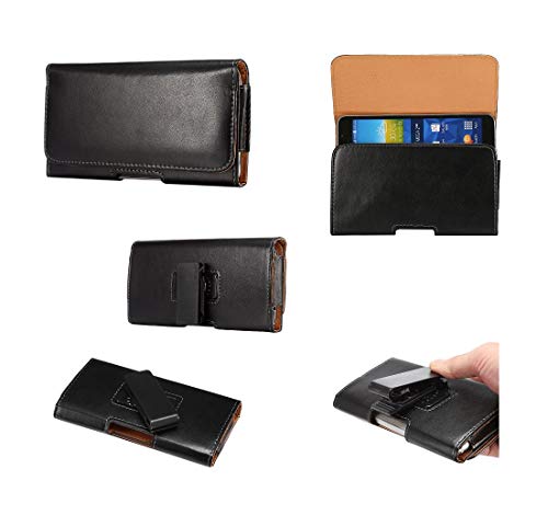 Housse ceinture executive en cuir noir pour smartphone LG K50 2019 - 2