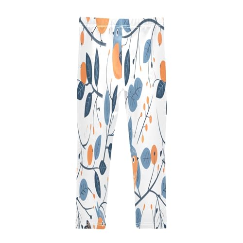 Toddler Girls Leggings Printed Yoga Pants Leggings Blue Orange Bird for Kids2
