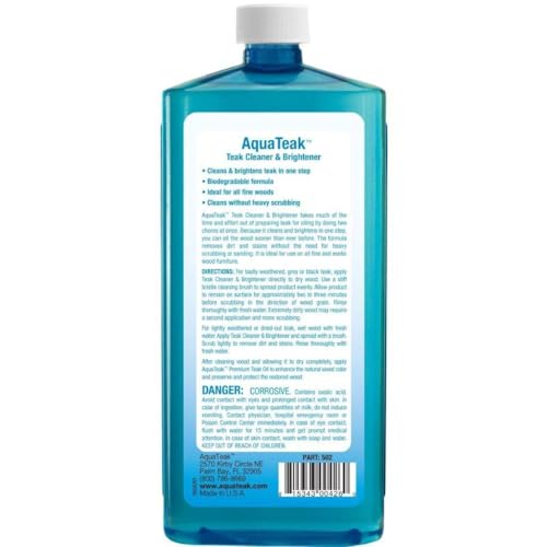 Image of AquaTeak Teak Cleaner & Brightener for Indoor & Outdoor Furniture, 16 oz