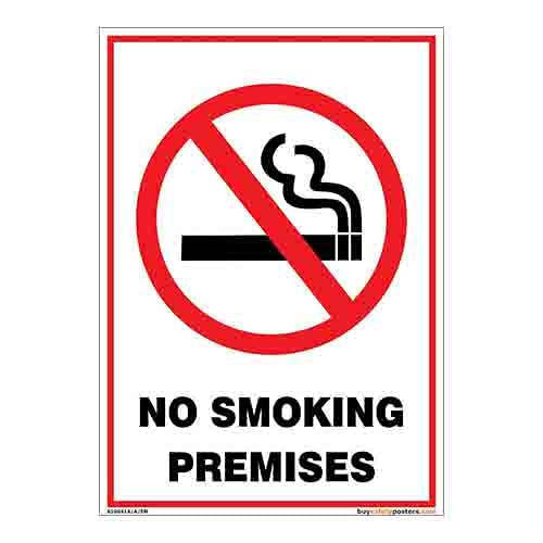buysafetyposters.com - No Smoking Premises Sign in English - Eco Vinyl Sticker - (Portrait A2, 18 inch X 24 inch, Multicolor) (B08RWTSHNJ) Amazon Price History, Amazon Price Tracker