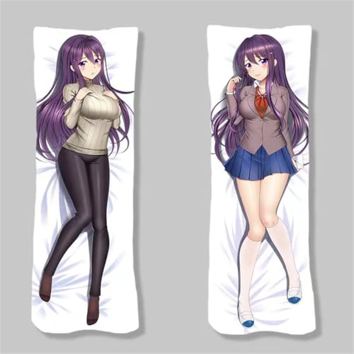 Anime Dakimakura 50x150cm Doki Doki Literature Club Hugging Body Pillow Cover Case Double-Sided Print (Yuri B)
