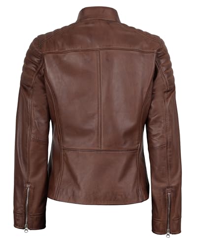 fjackets Leather Jacket Women - Cafe Racer Style Real Leather Jackets For Womens - Premium Jackets For All Seasons4