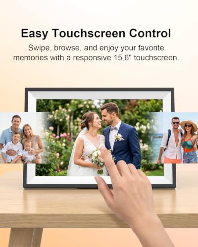 Image of Frameo 15.6 Inch Smart WiFi Digital Picture Frame | 1080P HD IPS Touch Screen Digital Photo Frame, Wall Mountable, Instantly Share Photos & Videos via Frameo App from Anywhere