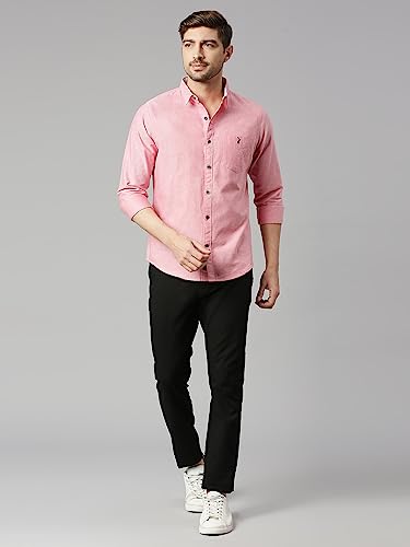 Image of Thomas Scott Men Premium Slim Fit Solid Cotton Twill Full Sleeve Shirt