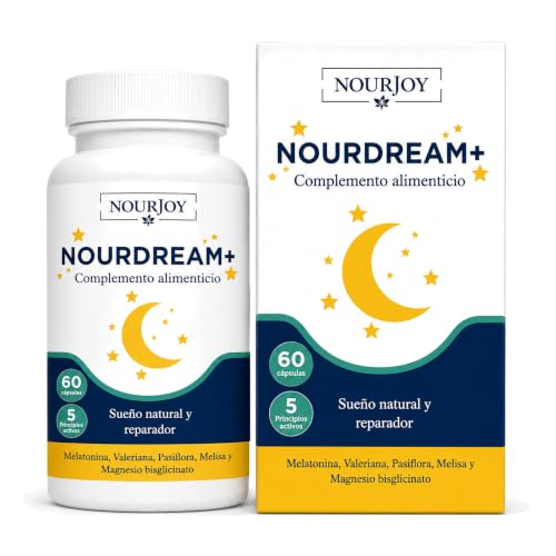 NOURDREAM Pastillas para Dormir Melatonina y Magnesio 60 Cápsulas