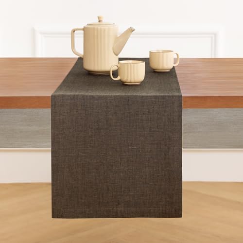 image for Solino Home Linen Table Runner 90 Inches Long - Athena, 100% Pure Line