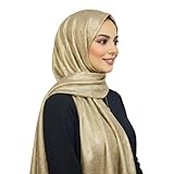 janisramone® Shimmer Hijab Women Scarf Soft Viscose Head Scarf, Lightweight Smooth Shiny Head Wrap, Breathable Muslim Casual Ladies Shawl 160x70cm