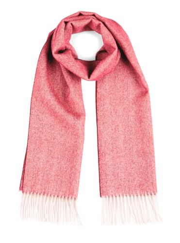 Inca Fashions - Herringbone Alpaca Scarf - 100% Baby Alpaca Wool - Unisex (Cinnabar Herringbone)