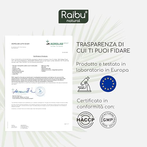 Serenoa Repens - 550 mg Per Capsula (4 Mesi di Fornitura) - Saw Palmetto (Serenoa Repens) con Semi di Zucca, Integratore per la Prostata - 120 Vegan Capsule, Senza additivi - Raibu - 7