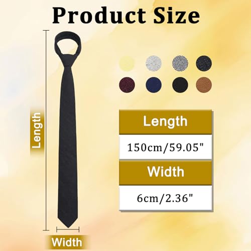 Image of Cotton 2.56'' Skinny Ties for Men, Neckties for Casual, Business | Solid color ties for men for party, daily use, dating, office