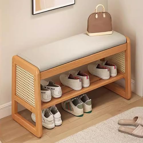 Étagère à chaussures polyvalente et banc d'entrée confortable avec coffre
