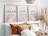 Dream Love Live Quotes set of 3 Unframed Prints, Pink Purple Brushstroke Style, Home Decor Wall Art, Dream Without Fear, Love Without Limits, Live Without Regrets (A3) #4