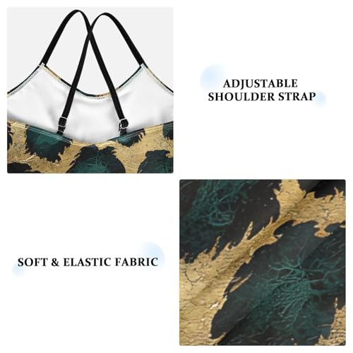 Bolaz Girls Swimsuits One-Piece Bathing Suits Multicolor Kids Sport Summer Beach Swimwear for 3-10 Years Old-Green Gold and Black Leopard Print Pattern3