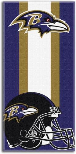 Image of Northwest NFL Baltimore Ravens Unisex-Adult Beach Towel, Cotton, 30 inch x 60 inch, Zone Read (Pack of 6)