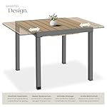 Patioco Ausziehbarer Gartentisch Aluminium Holzoptik