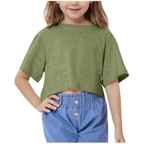 Girls Crop Tops Kids Summer Fashion Athletic Tennis T-Shirts Teen Girls Casual Basic Crewneck Sports Short Sleeve