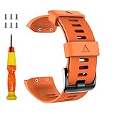 ANCOOL Compatible with Forerunner 35 Bands Soft Silicone Watch Band Sport Strap Replacement for Forerunner 35 Smartwatch (Orange)