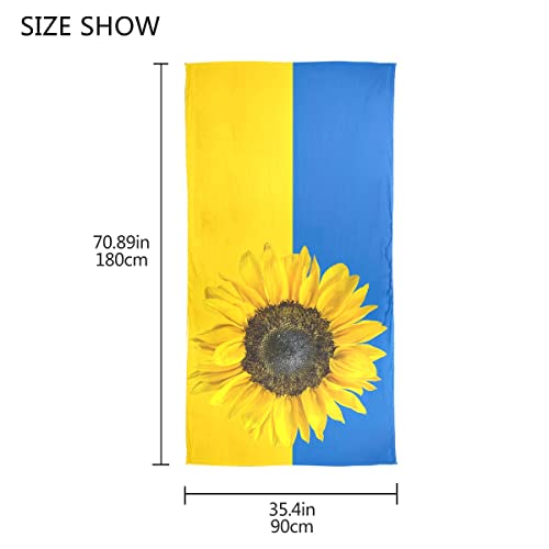 Sunflower Ukrainian Flag Long Scarf For Women Large Wrap Stole Fashion Silk Like Neck Scarf #TOP5