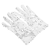 Beaupretty 1 Paar Glitzerhandschuhe für Damen Funkelnde Sequin für Tanzaufführungen Kostümpartys Bühnenperformances Einfache Anwendung Langlebiges Material Elegantes Design Silberfarben