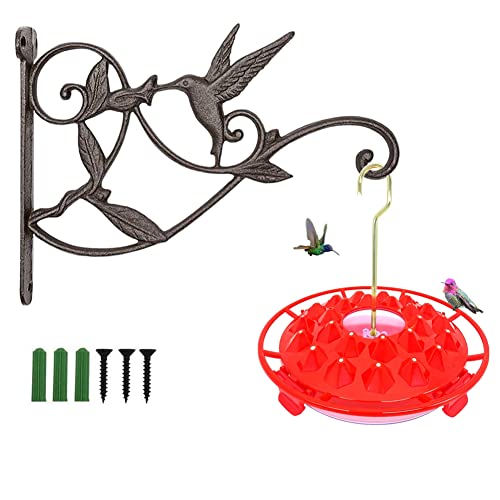 Plant Hanger Brackets Wall Mounted Cast Iron Metal Wrought Plants Hangers Hanging Decorative Hummingbird Hooks Holder for Indoor Outdoor Flower Basket Pot Planter, Bird Feeder, Wind Chimes Lantern