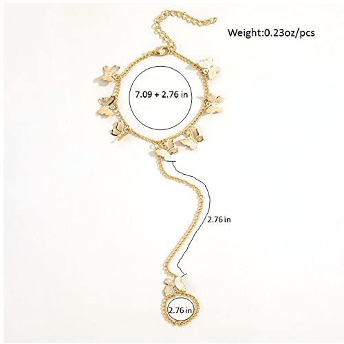 Bethynas Boho Butterfly Tassel Bracelet with Slave Finger Ring Gypsy Butterfly Pendant Hand Harness Bohemian Ring Hand Chain Bracelet for Women4