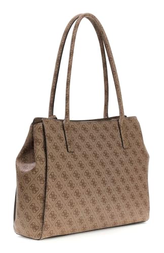 Sac GUESS Leona à épaule marron clair résistant avec 2 compartiments - 2