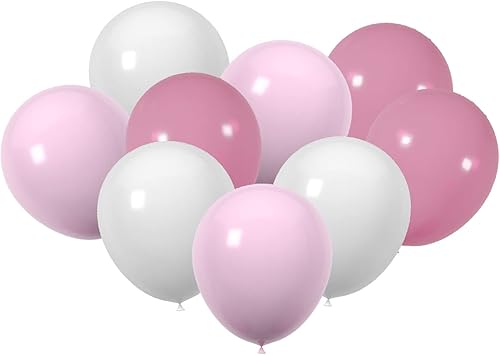 60 globos de látex rosa y blanco pastel de 12 pulgadas, decoración de boda, cumpleaños, baby shower, suministros para fiestas de primavera