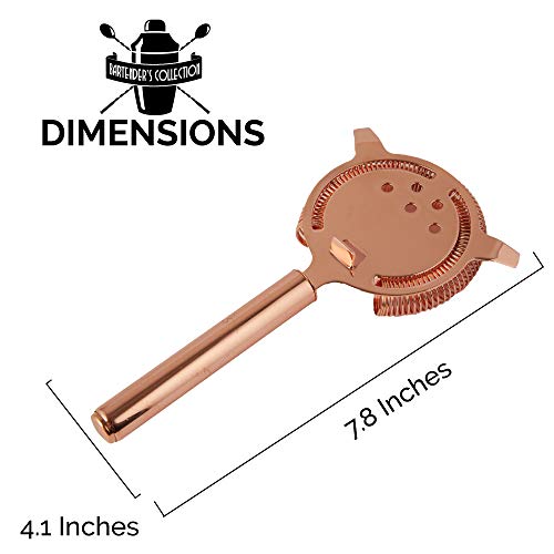 Copper Cocktail Strainer | Stainless Steel Hawthorne Strainer With Copper Finish, Bartender Tool, Easy Use Barware, Part Of The Bartender Collection By Root7 #TOP1