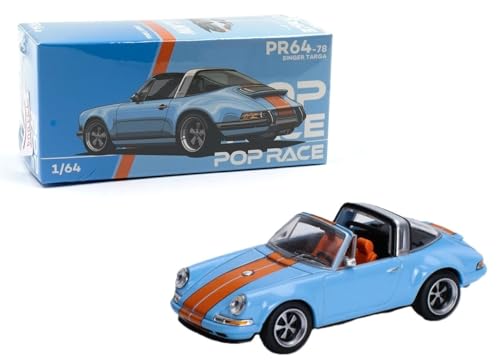 Targa azul claro con franja naranja 1/64 miniatura 1