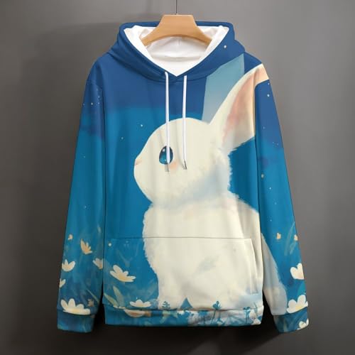 Pullover lapin blanc papillon sweatshirt manches longues taille S mixte - 3